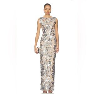 NWOT BRONX AND BANCO Violet Maxi Dress in Dark Silver, wedding guest dress